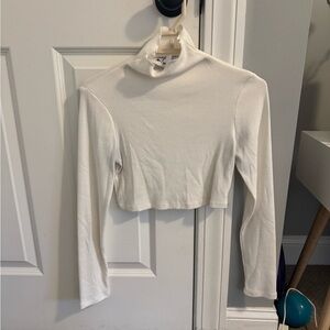 Princess Polly Ivory Mock Neck Cropped Top